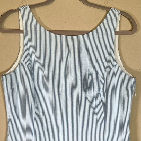 Southern Tide Seersucker Dress Size 10 Blue Stripe Ruffle Beach Preppy - Picture 6 of 9